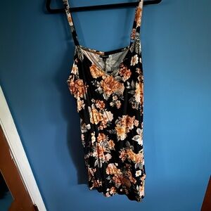 Torrid Floral Mini Dress - Black and Orange